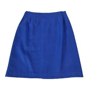 VTG 90s Chadwicks blue Wool Blend Lined Pencil Skirt SZ 12 Retro Preppy Career